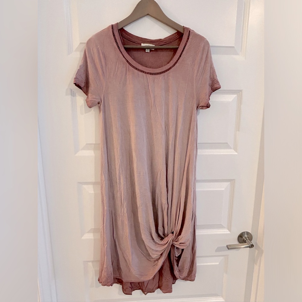 Umgee Ombre Twist Tie Dress Pink Brown Size S
